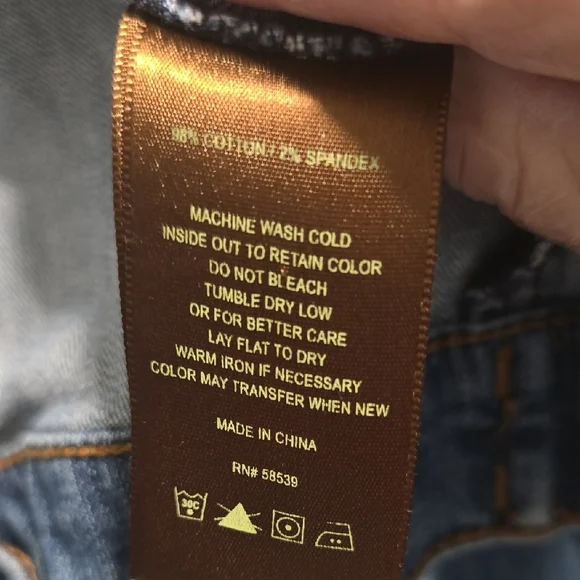 Kut from the Kloth Womens Blue Jean Jacket Large Distressed - Picture 14 of 14